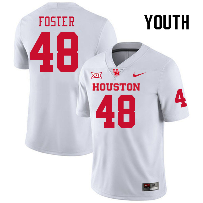 Youth #48 Brock Foster Houston Cougars College Football Jerseys Stitched-White